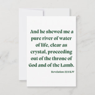 Revelation 22:1 KJV Bible Scripture Greeting Card