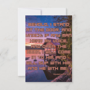 Revelation 3:20 KJV Bible Scripture Pic Greeting Card