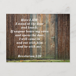 Revelation 3:20 The Door Bible Verse Memory Postcard