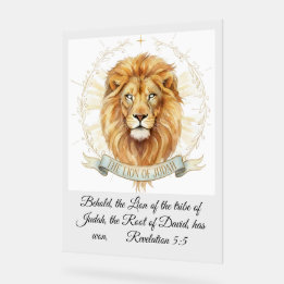 Revelation 5:5 Lion of Judah Biblical Watercolor  Acrylic Sign