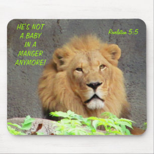 Revelation 5:5 with Male Lion Not A Baby Anymore Mouse Mat