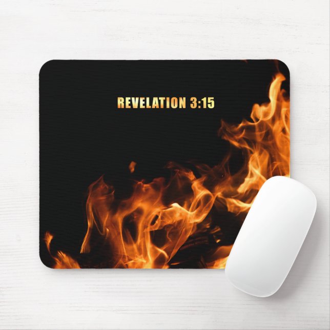 Revelation: Be On Fire For Jesus Christian Faith Mouse Mat (With Mouse)
