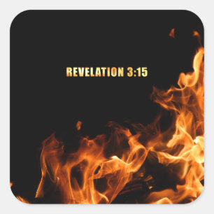 Revelation: Be On Fire For Jesus Christian Faith Square Sticker