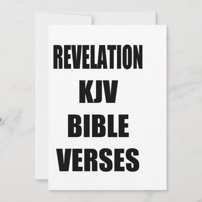 "Revelation KJV Bible Verses" Typography Invitation (Back)