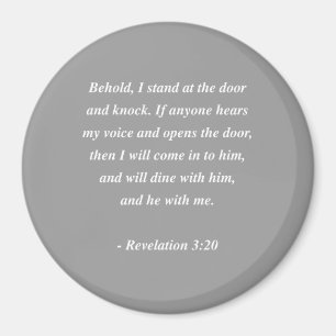 REVELATIONS 3:20 Bible Verse Magnet