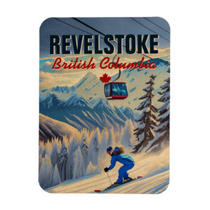 Revelstoke BC Canada Mountain Skiing Vintage 1950s Magnet