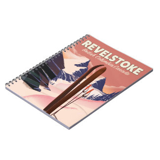 Revelstoke British Columbia, Canada Ski poster Notebook