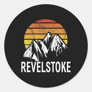 Revelstoke British Columbia Canada Ski Resort Snow Classic Round Sticker