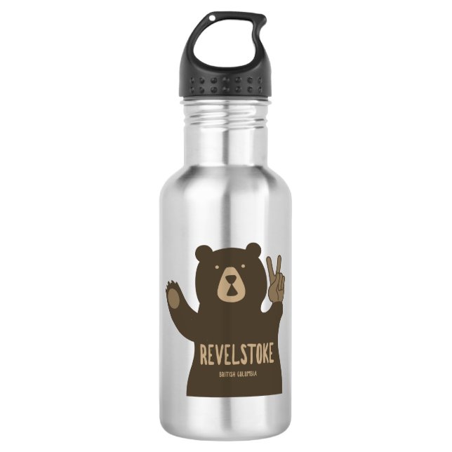 Revelstoke British Columbia Peace Bear 532 Ml Water Bottle (Front)