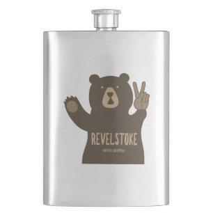 Revelstoke British Columbia Peace Bear Hip Flask
