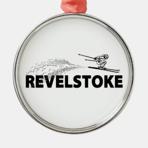 Revelstoke British Columbia Ski Jumper Metal Tree Decoration