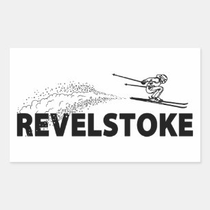 Revelstoke British Columbia Ski Jumper Rectangular Sticker