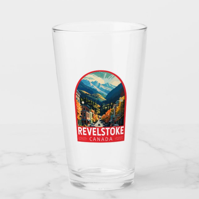 Revelstoke Canada Travel Art Vintage Glass (Front)