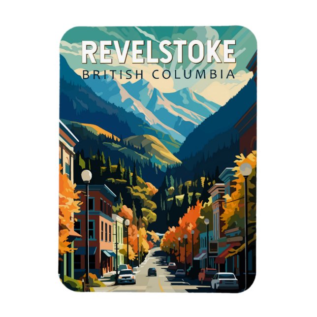 Revelstoke Canada Travel Art Vintage Magnet (Vertical)