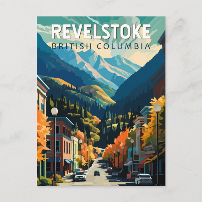 Revelstoke Canada Travel Art Vintage Postcard (Front)