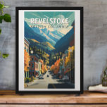 Revelstoke Canada Travel Art Vintage Poster<br><div class="desc">Revelstoke retro vector travel design. Revelstoke is a city in southeastern British Columbia,  Canada known for Mt Revelstoke National Park.</div>