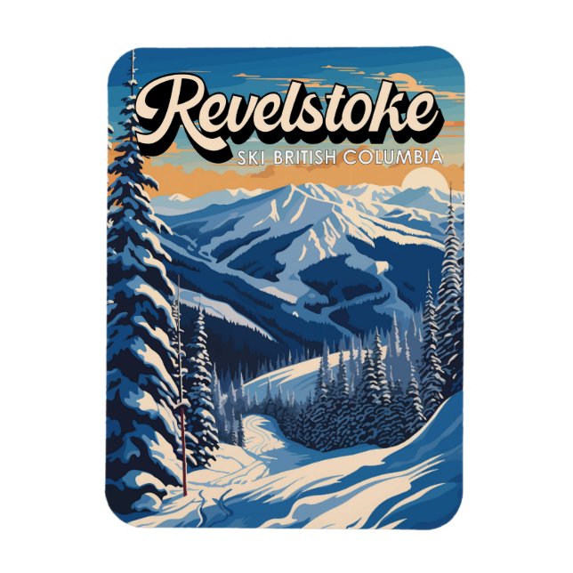 Revelstoke Canada Winter Vintage Magnet (Vertical)