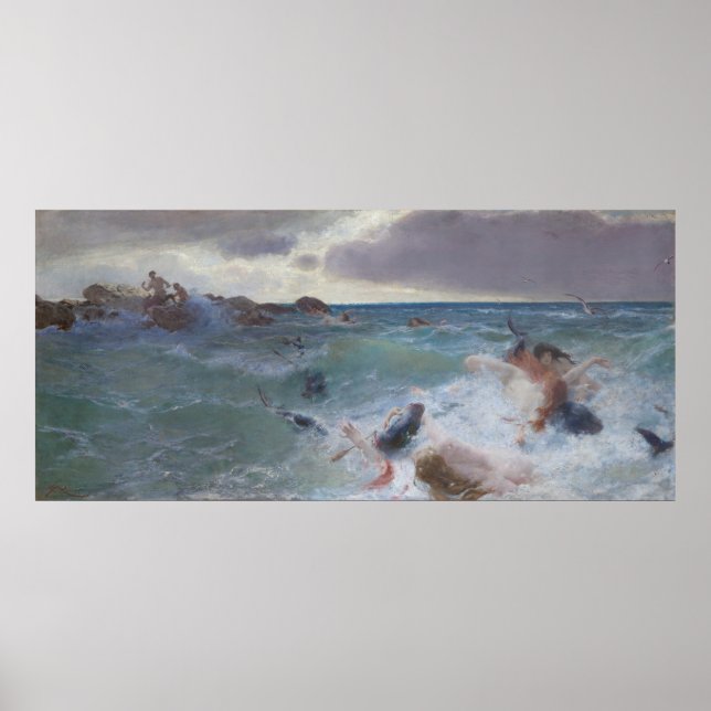 Revenge of the Centaurs, c.1890 (oil on canvas) Poster (Front)