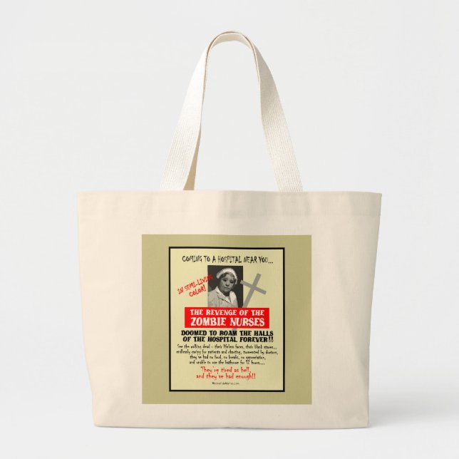 Revenge of the Zombie Nurses Large Tote Bag (Front)