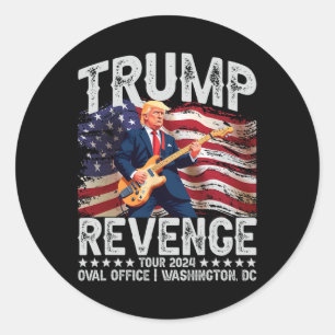 Revenge Tour 2024 Rock On Voting Convicted Felon R Classic Round Sticker