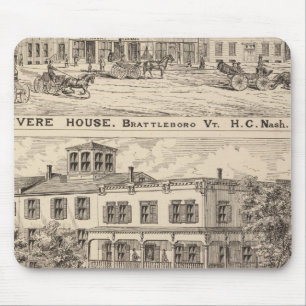 Revere House and Crosby Block in Brattleboro Mouse Mat
