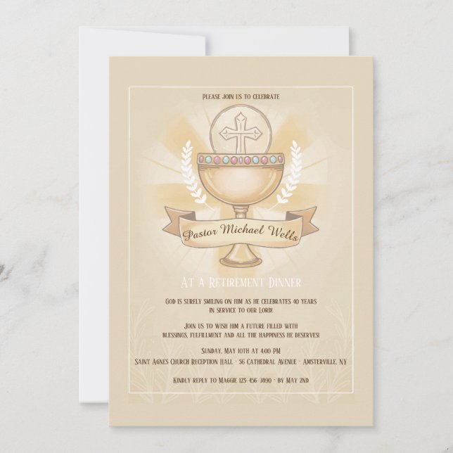 Revered Chalice Retirement Dinner Invitation (Front)