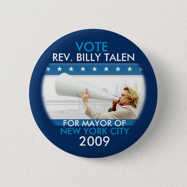 Reverend Billy Talen for NYC Mayor Pin (Front)