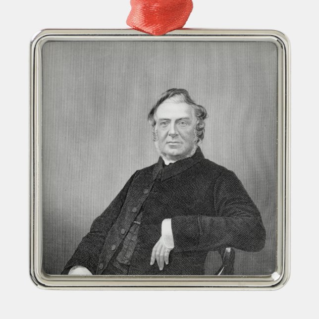 Reverend Hugh Stowell, engraved by D. J. Pound Metal Tree Decoration (Front)