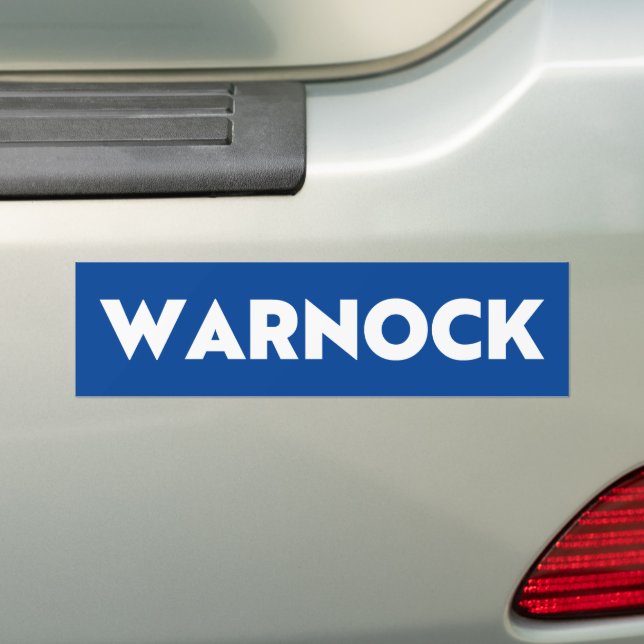 Reverend Warnock Georgia Senate runoff blue white Bumper Sticker (On Car)