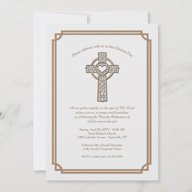 Reverent Cross Ordination Invitation (Front)