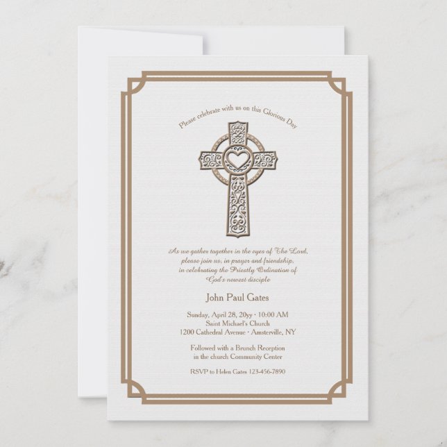 Reverent Cross Ordination Invitation (Front)