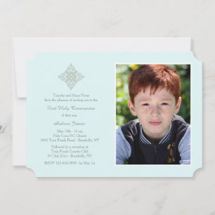 Reverent Cross Religious Photo Invitation