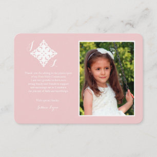 Reverent Cross Religious Photo Thank You Pink