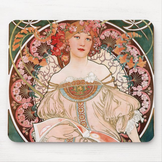 Reverie Alphonse Mucha Mouse Mat (Front)