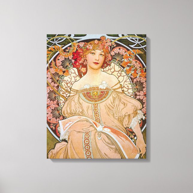 Reverie by Alphonse Mucha Canvas Print (Front)