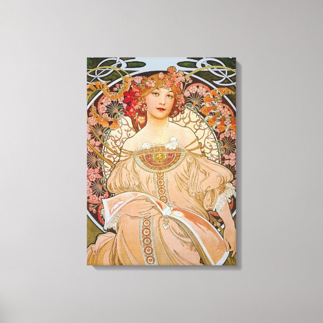 Reverie by Alphonse Mucha Canvas Print (Front)
