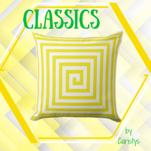 Reversable Yellow & White Geometrics Solid Reverse Cushion