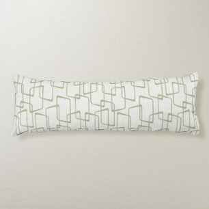 Reverse Beryl Green Retro Geometric Pattern Body Cushion