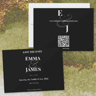 Reverse Black Ampersand Wedding Save the Date