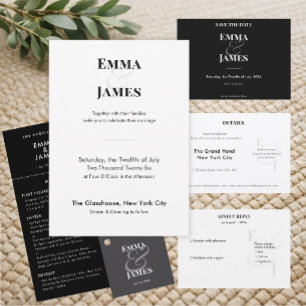Reverse Black Ampersand Wedding Save the Date
