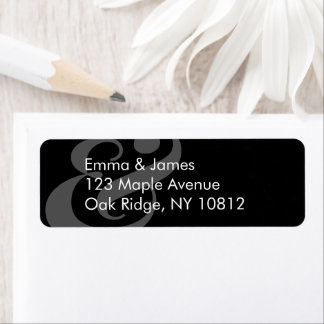 Reverse Black Wedding Return Address | Centred