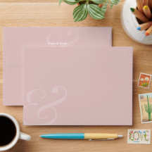 REVERSE Blush Ampersand Wedding Return Address |