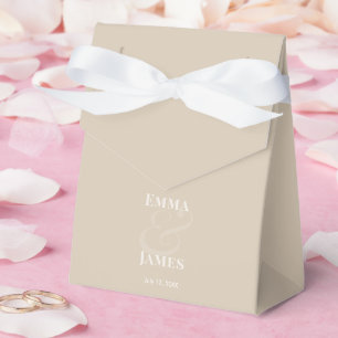 REVERSE Champagne Ampersand Wedding Names & Date Favour Box