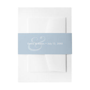 Reverse DBlue Wedding Invitation Belly Band Amp