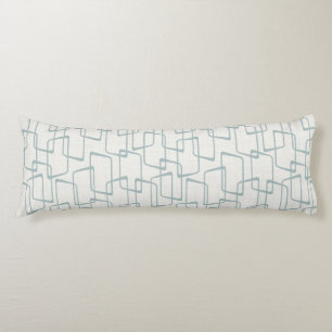 Reverse Dusty Blue Retro Geometric Pattern Body Cushion