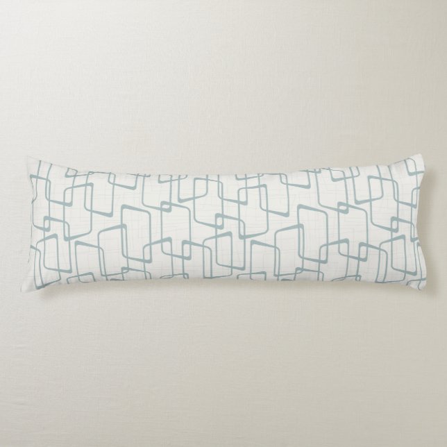 Reverse Dusty Blue Retro Geometric Pattern Body Cushion (Front)