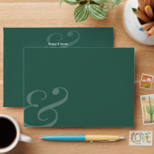 REVERSE Emeral Ampersand Wedding Return Address |