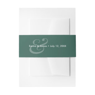 Reverse Emeral Wedding Invitation Belly Band Amp