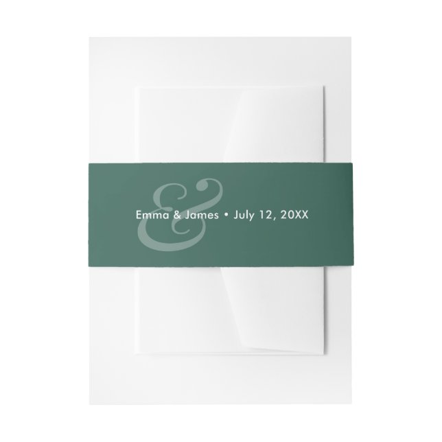 Reverse Emeral Wedding Invitation Belly Band | Amp (Front Example)