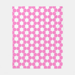 Reverse Football / Soccer Ball Texture - Pink Fleece Blanket